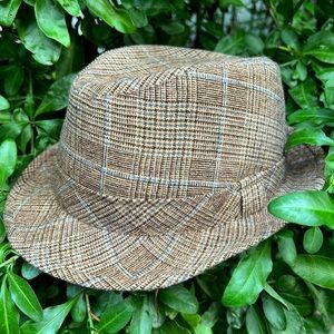 Jaxon Brown Multi Plaid Wool Blend Fedora Hat